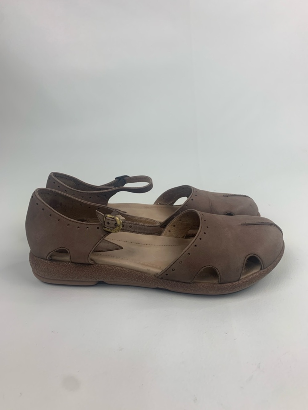 Dansko Brown Suede leather Ankle-Strap Mary Jane Comfort shoes Buckle size 8.5/9 - Picture 13 of 14